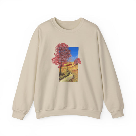 Autumn Path Crewneck Sweatshirt — Fall Landscape Graphic