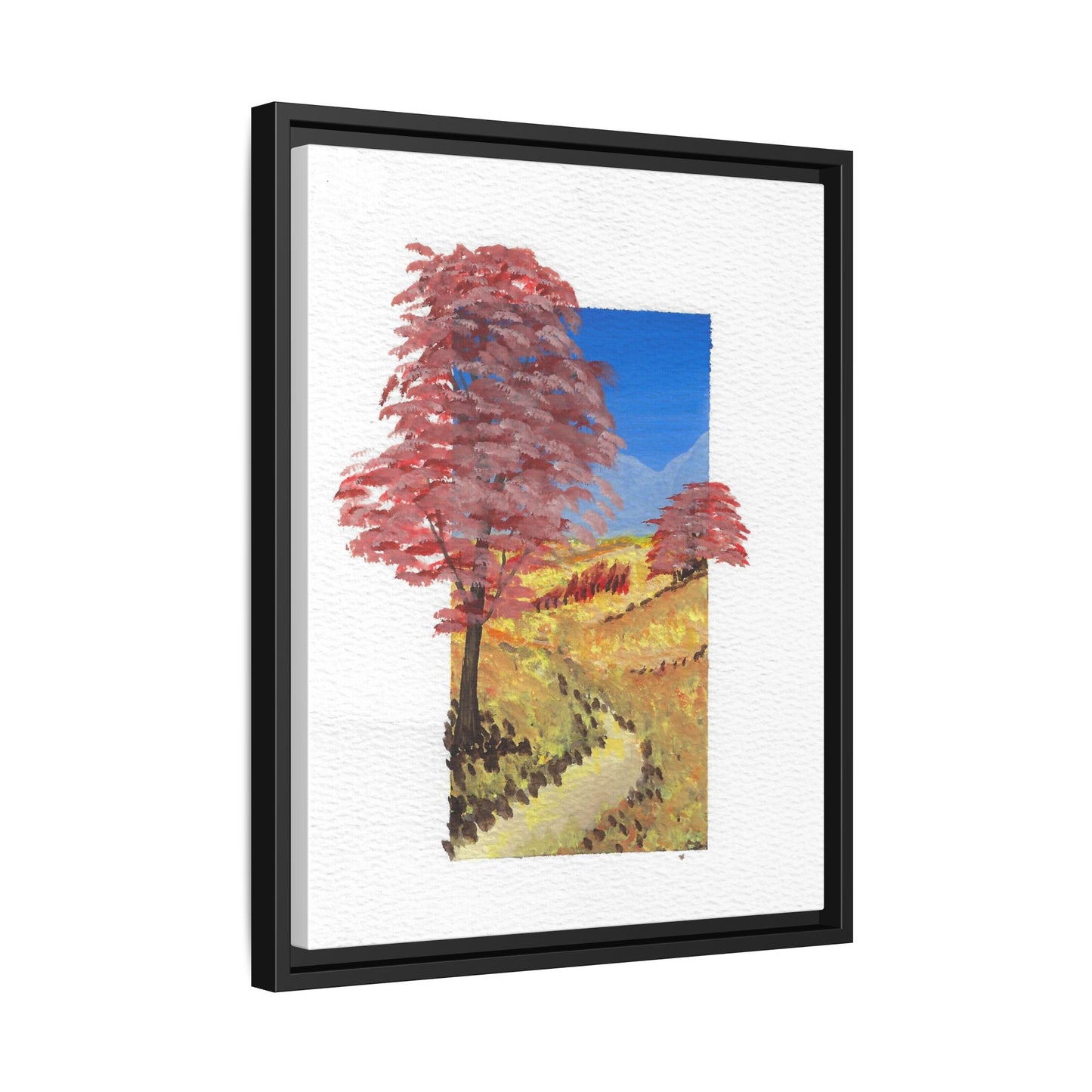 Framed Canvas Wall Art — Colorful Autumn Landscape Matte Print