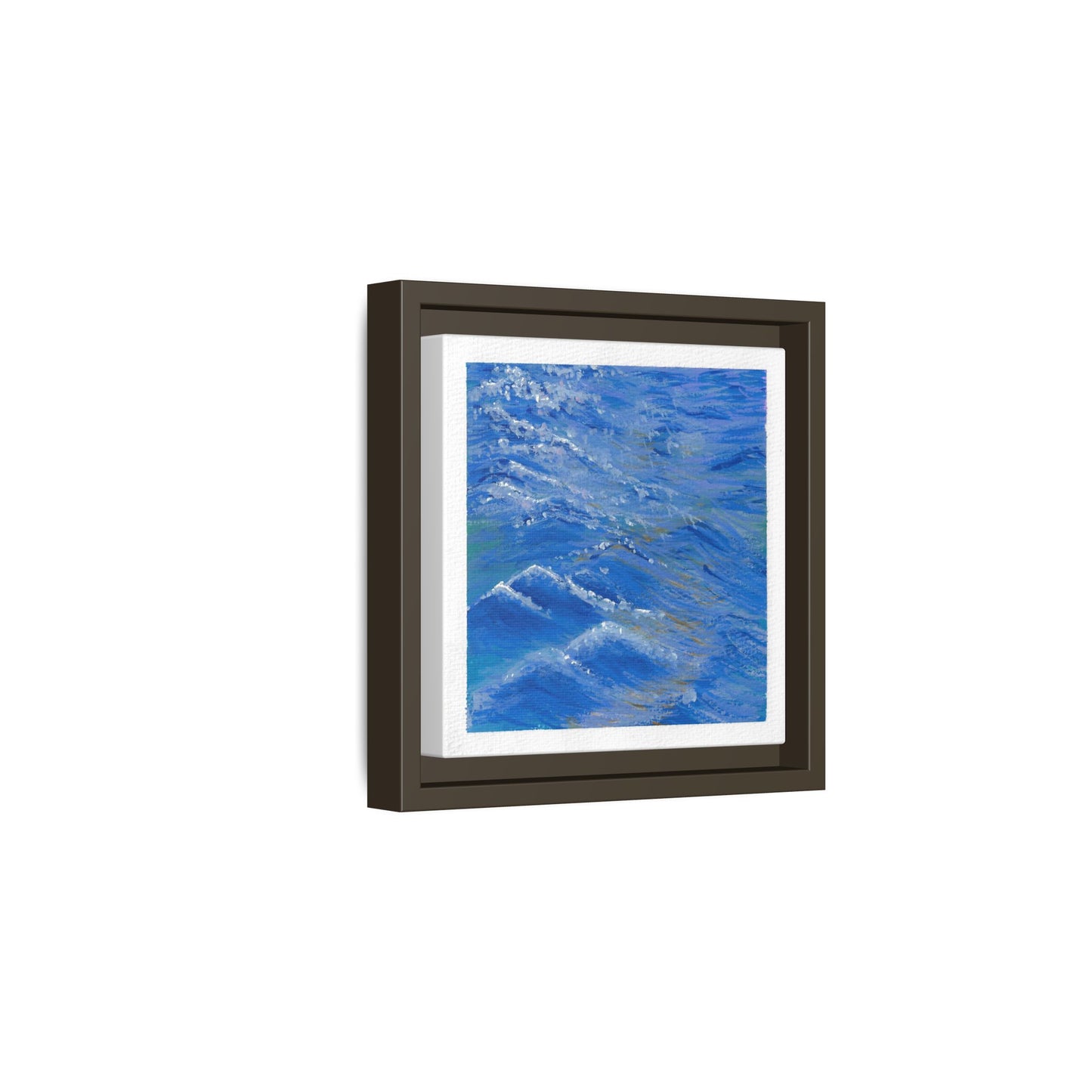 Framed Matte Canvas Wall Art — Blue Ocean Waves Seascape
