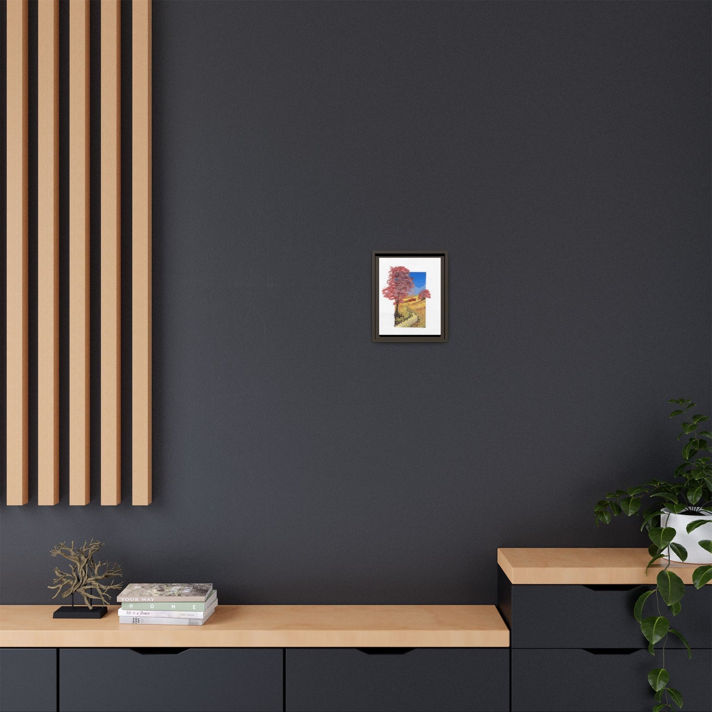 Framed Canvas Wall Art — Colorful Autumn Landscape Matte Print