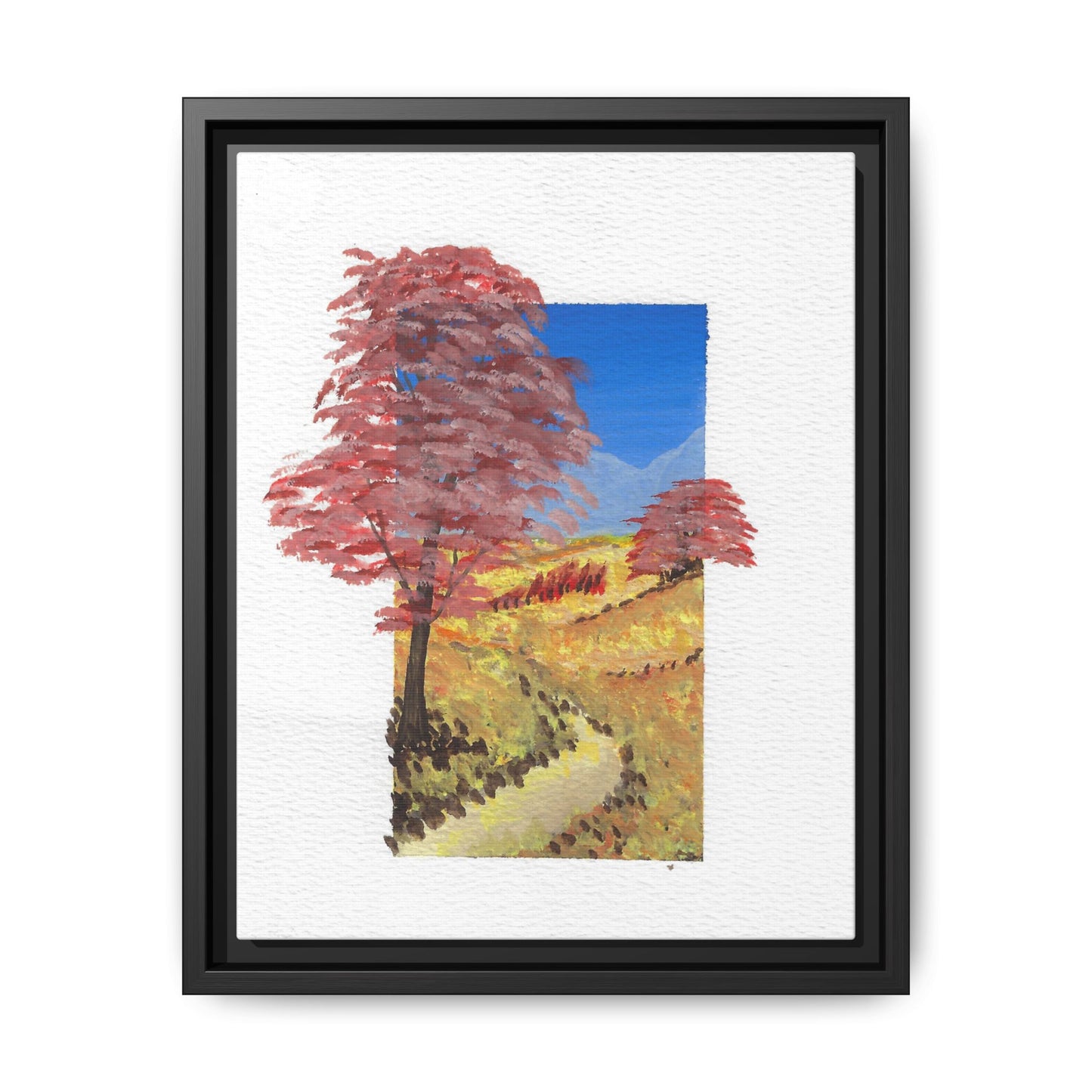 Framed Canvas Wall Art — Colorful Autumn Landscape Matte Print
