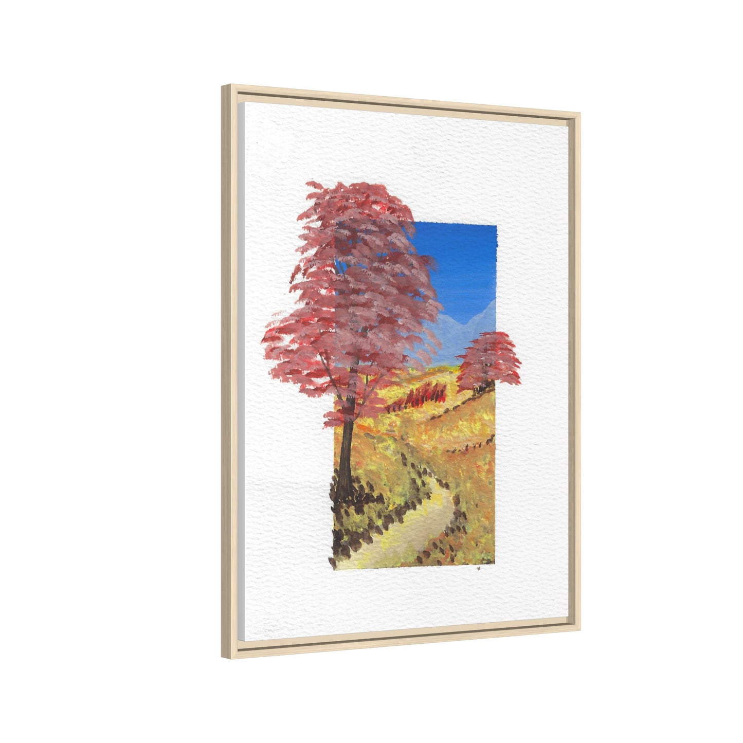 Framed Canvas Wall Art — Colorful Autumn Landscape Matte Print