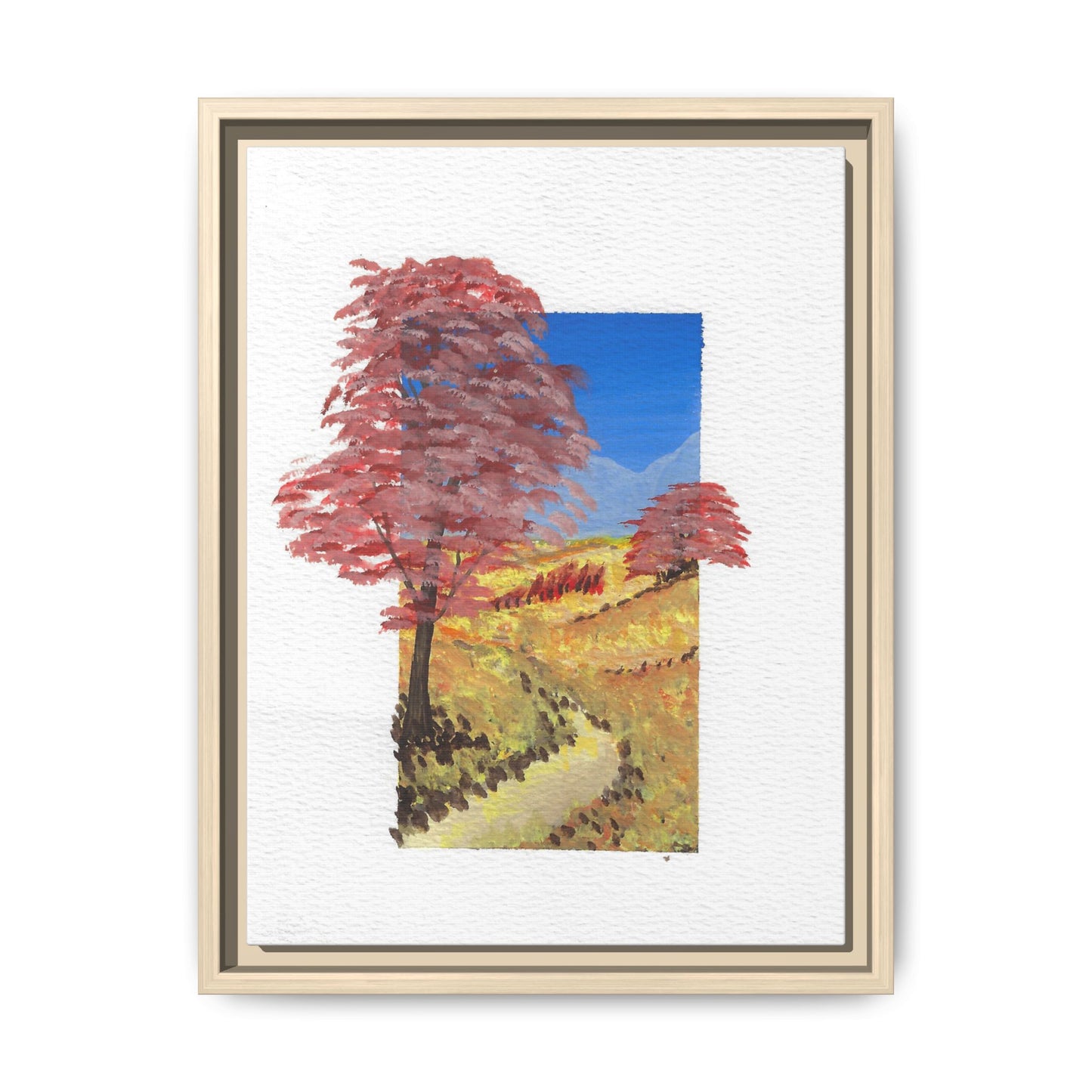 Framed Canvas Wall Art — Colorful Autumn Landscape Matte Print