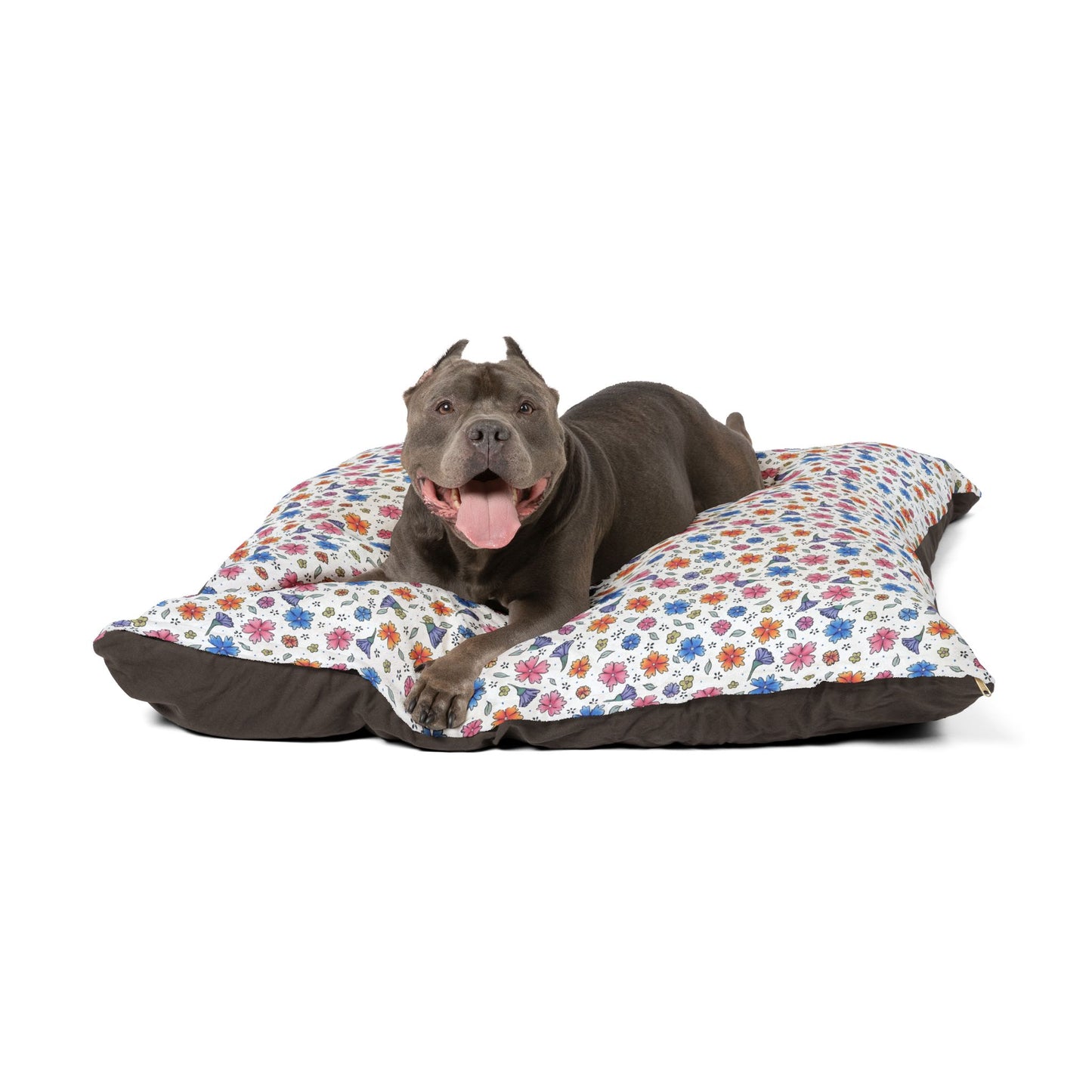 Floral Pawprint Pet Bed - Cozy Printed Cushion for Dogs & Cats