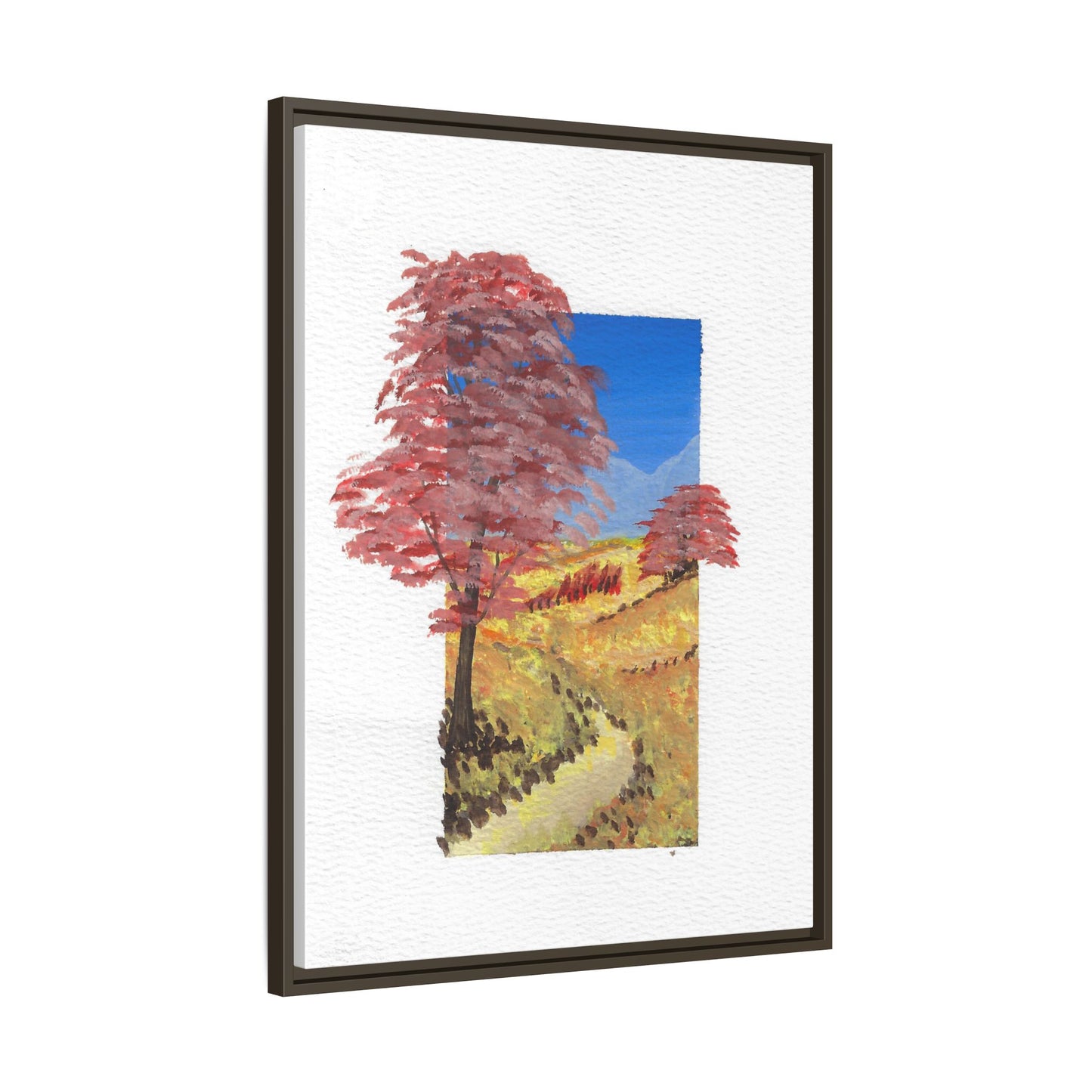 Framed Canvas Wall Art — Colorful Autumn Landscape Matte Print