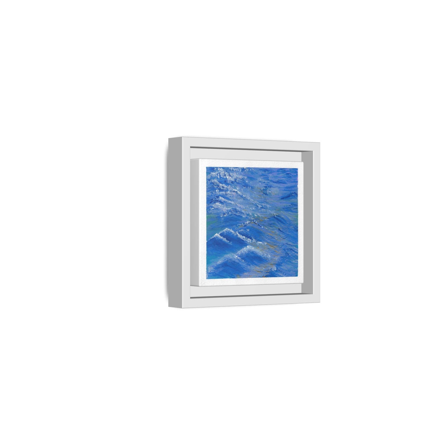 Framed Matte Canvas Wall Art — Blue Ocean Waves Seascape