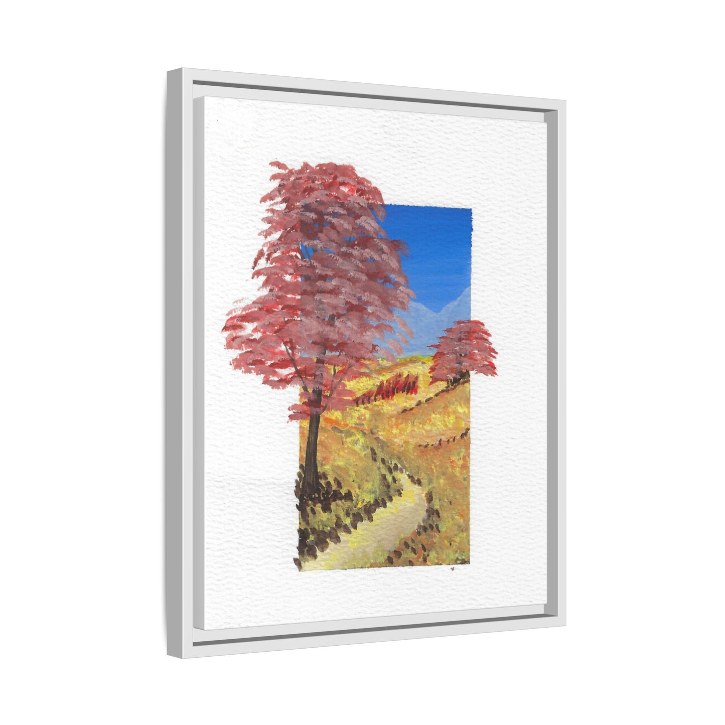 Framed Canvas Wall Art — Colorful Autumn Landscape Matte Print