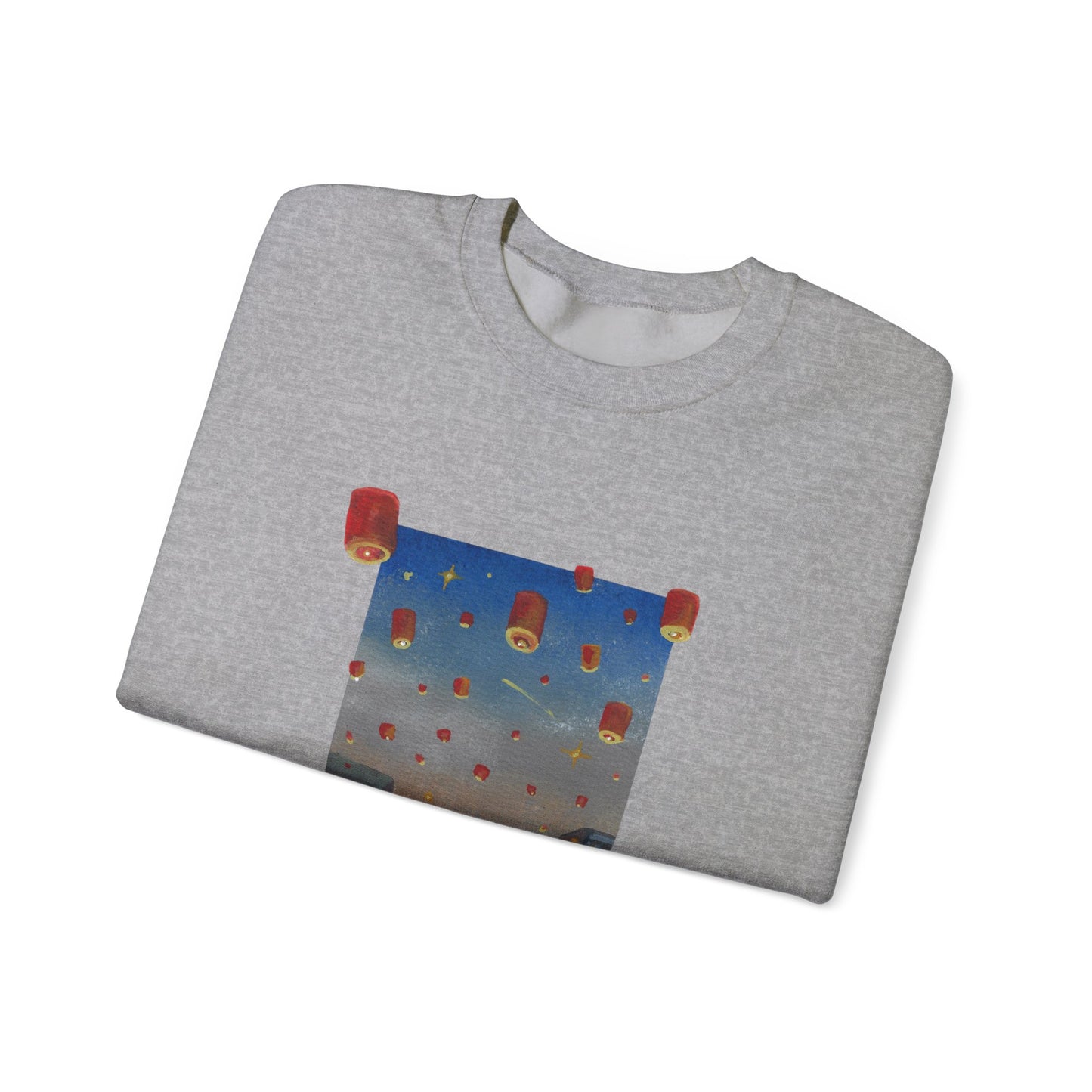 Lantern Festival Crewneck Sweatshirt — Sky of Floating Lanterns Graphic