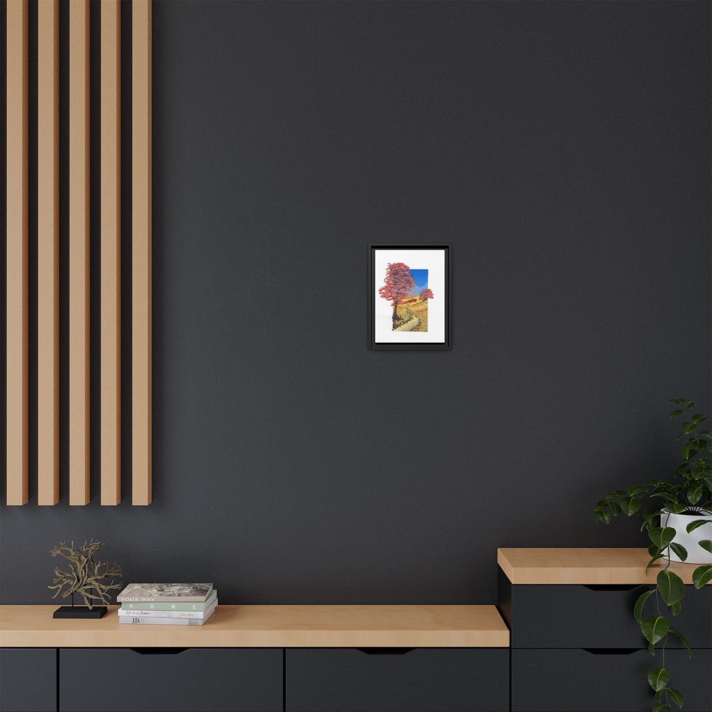 Framed Canvas Wall Art — Colorful Autumn Landscape Matte Print