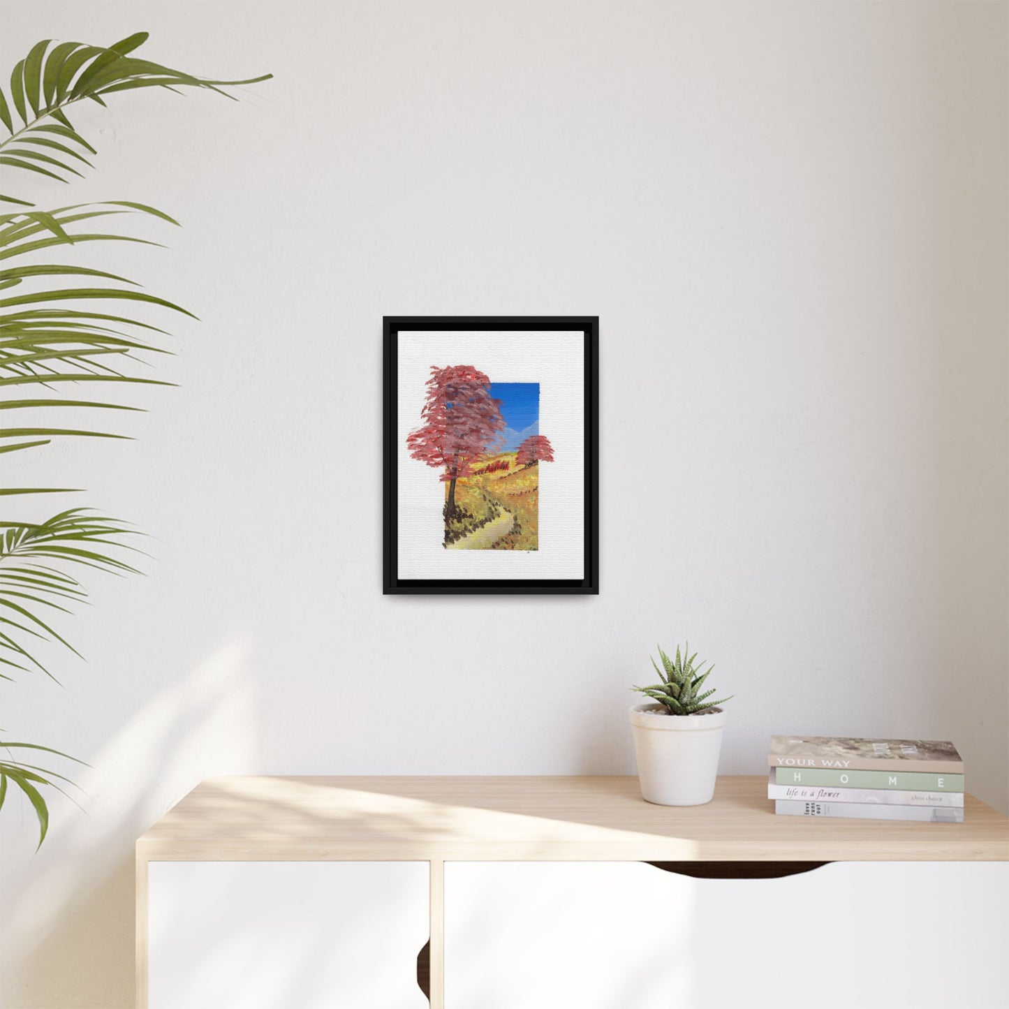 Framed Canvas Wall Art — Colorful Autumn Landscape Matte Print