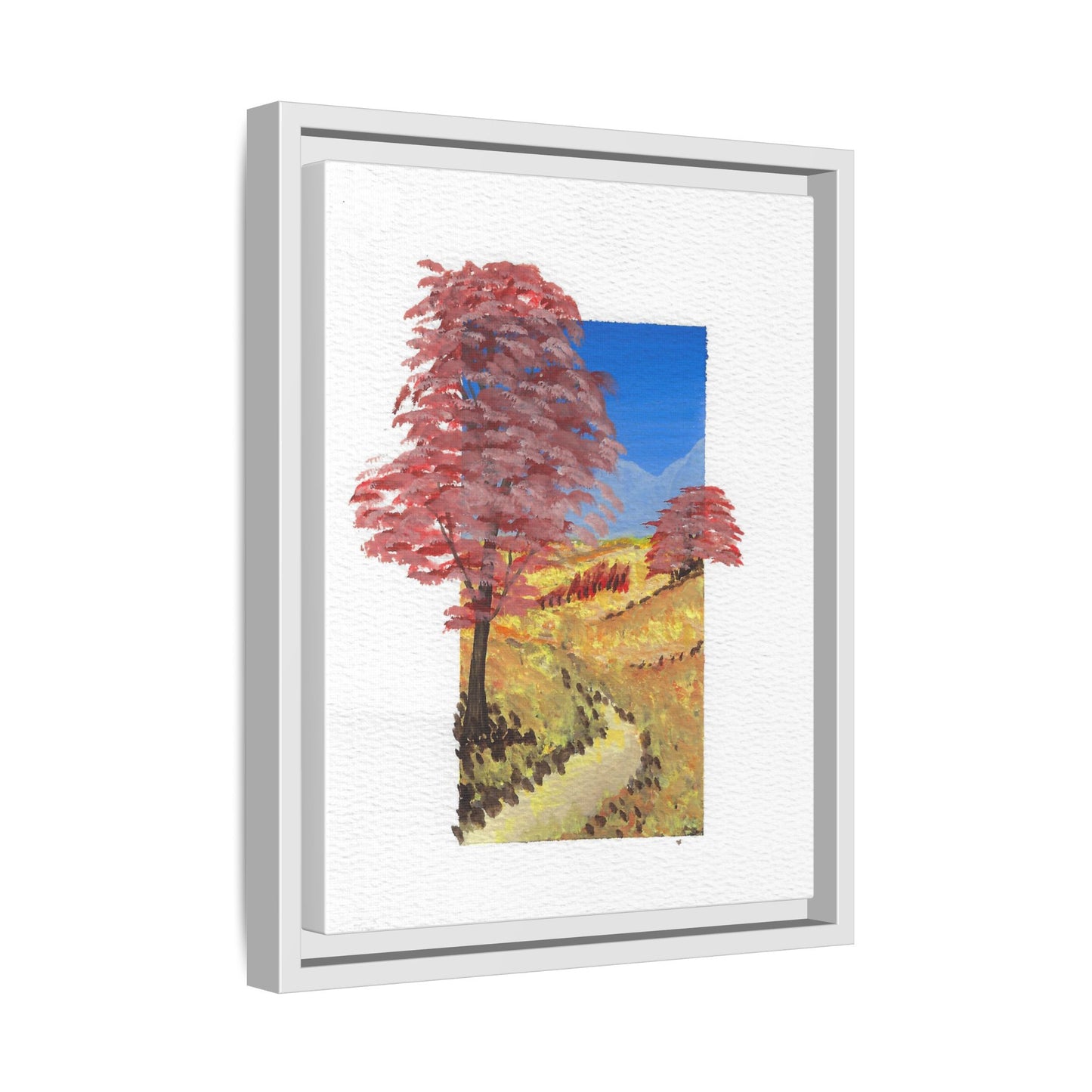 Framed Canvas Wall Art — Colorful Autumn Landscape Matte Print