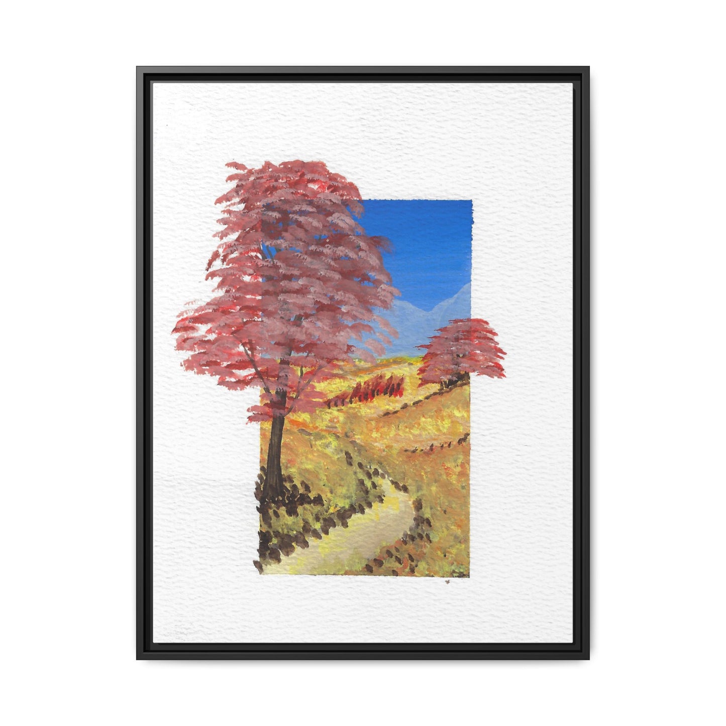 Framed Canvas Wall Art — Colorful Autumn Landscape Matte Print