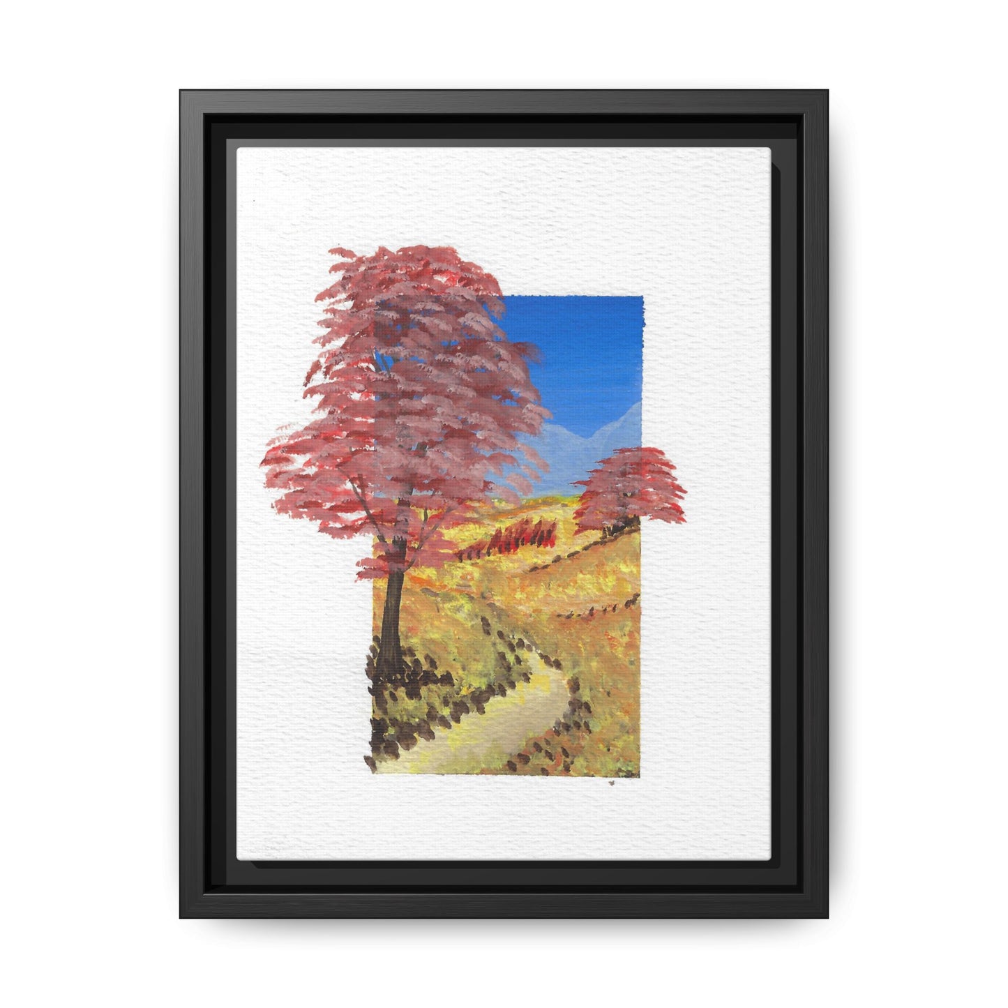 Framed Canvas Wall Art — Colorful Autumn Landscape Matte Print