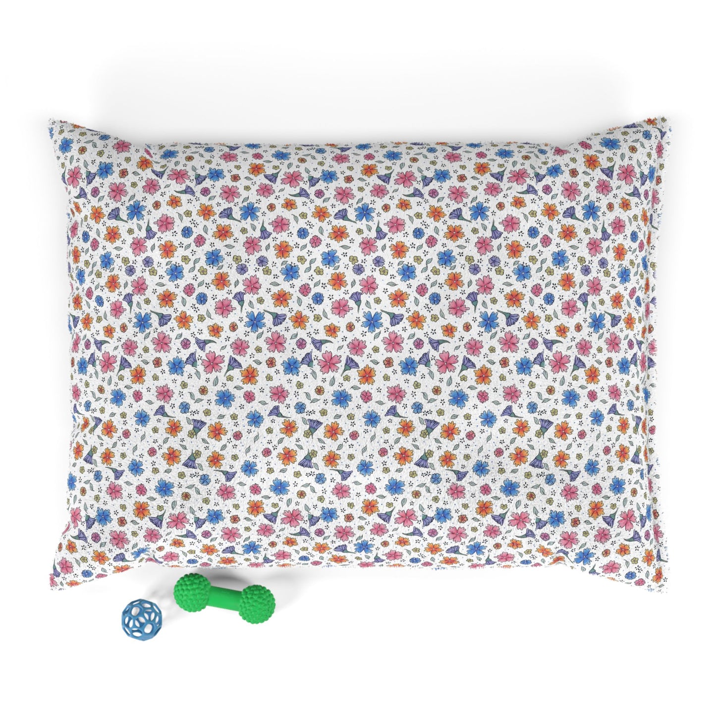 Floral Pawprint Pet Bed - Cozy Printed Cushion for Dogs & Cats