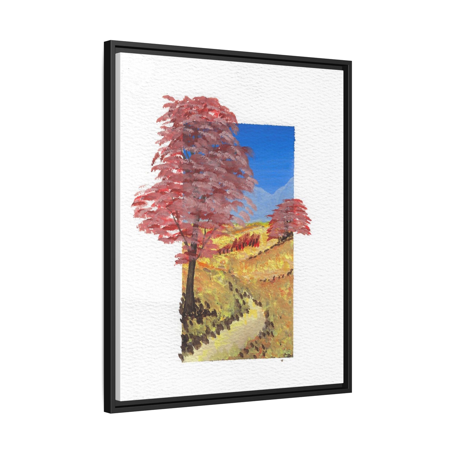 Framed Canvas Wall Art — Colorful Autumn Landscape Matte Print