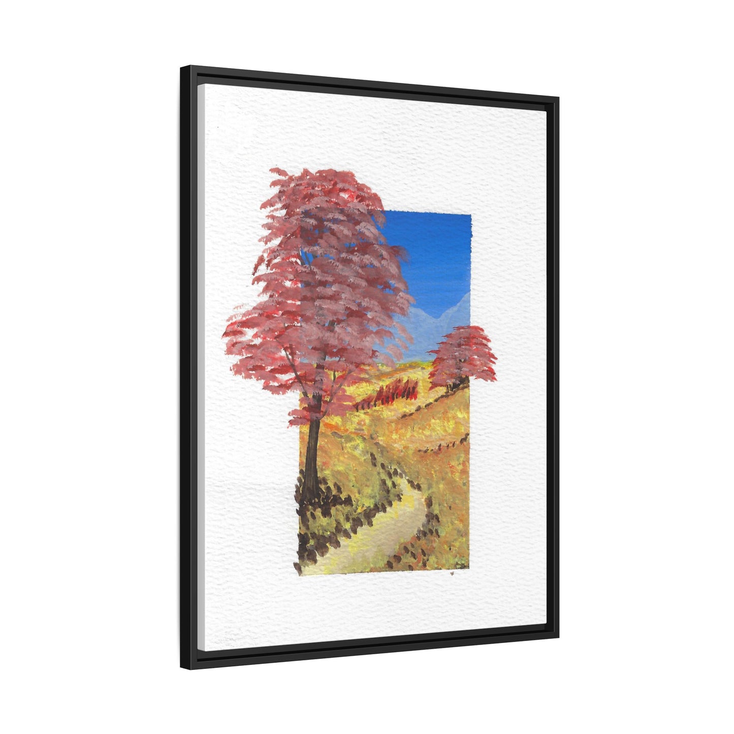 Framed Canvas Wall Art — Colorful Autumn Landscape Matte Print