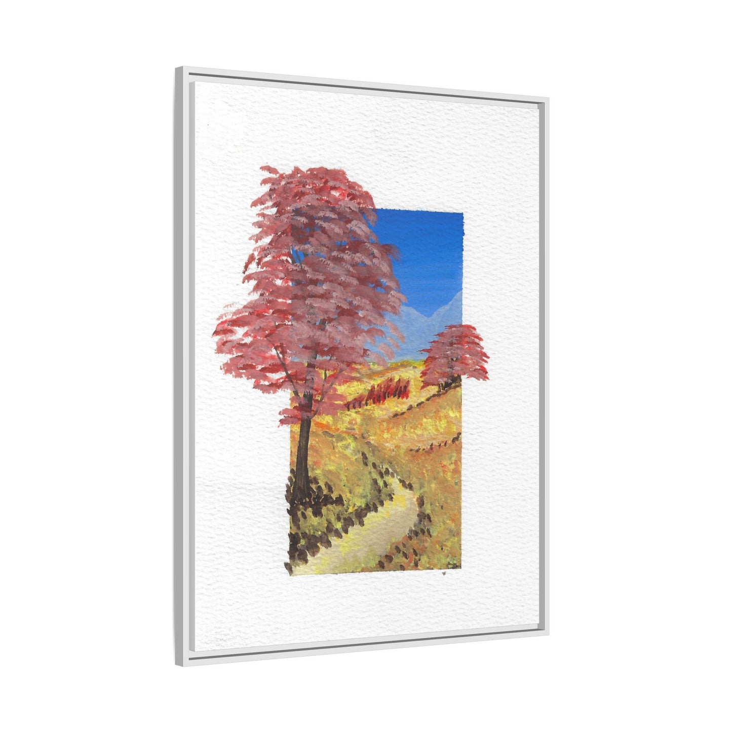 Framed Canvas Wall Art — Colorful Autumn Landscape Matte Print