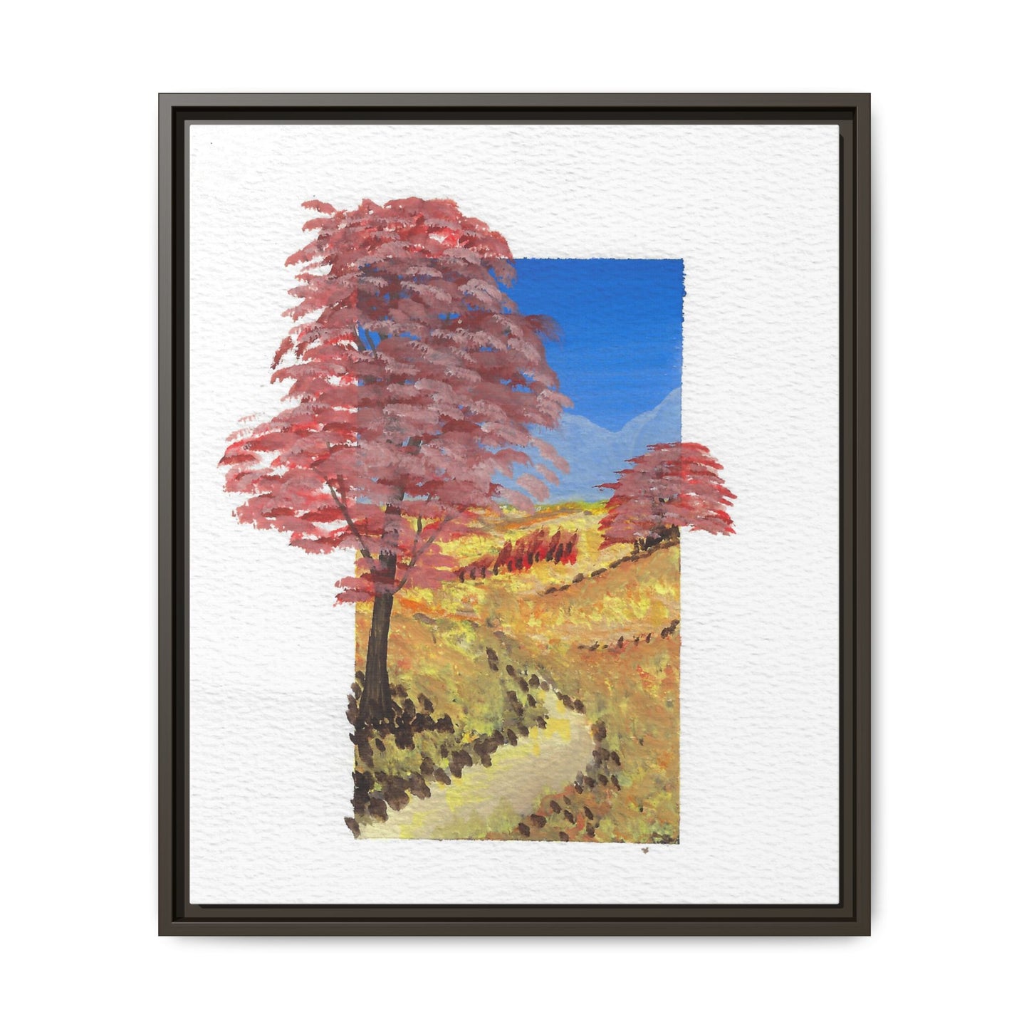 Framed Canvas Wall Art — Colorful Autumn Landscape Matte Print