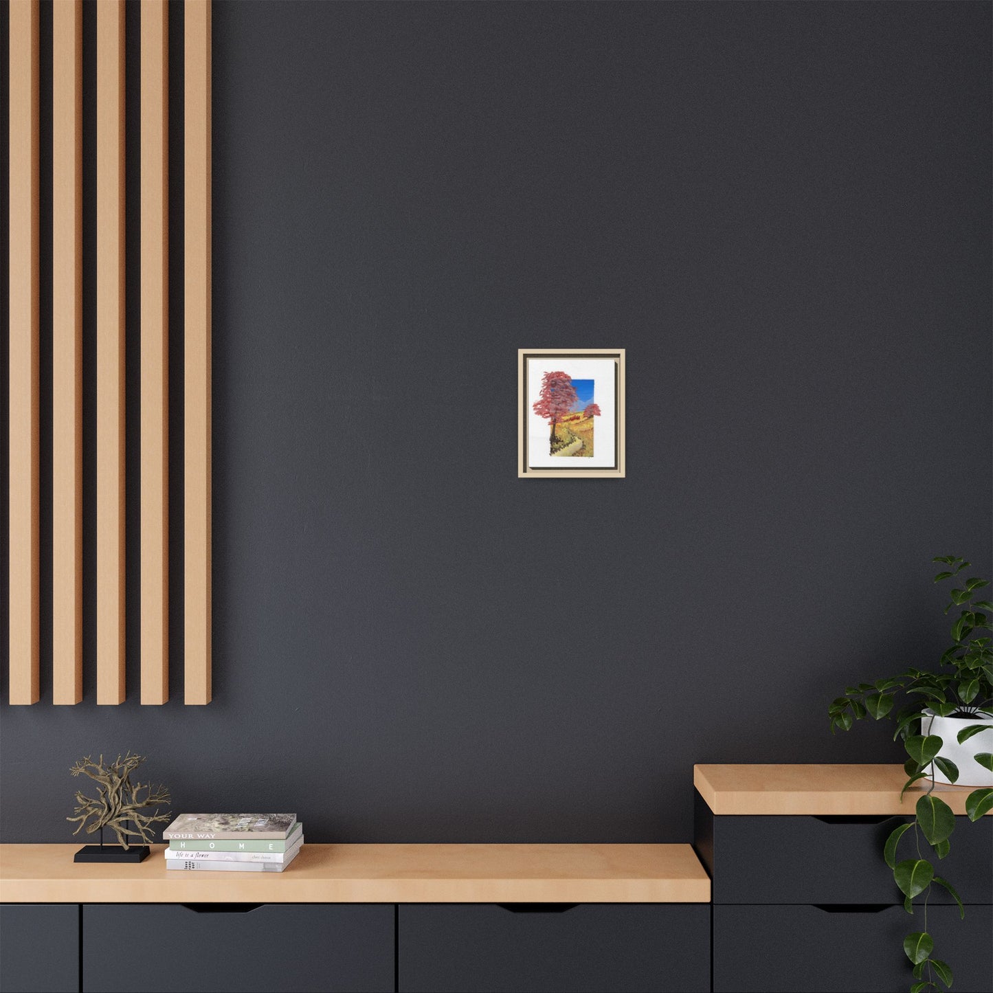 Framed Canvas Wall Art — Colorful Autumn Landscape Matte Print