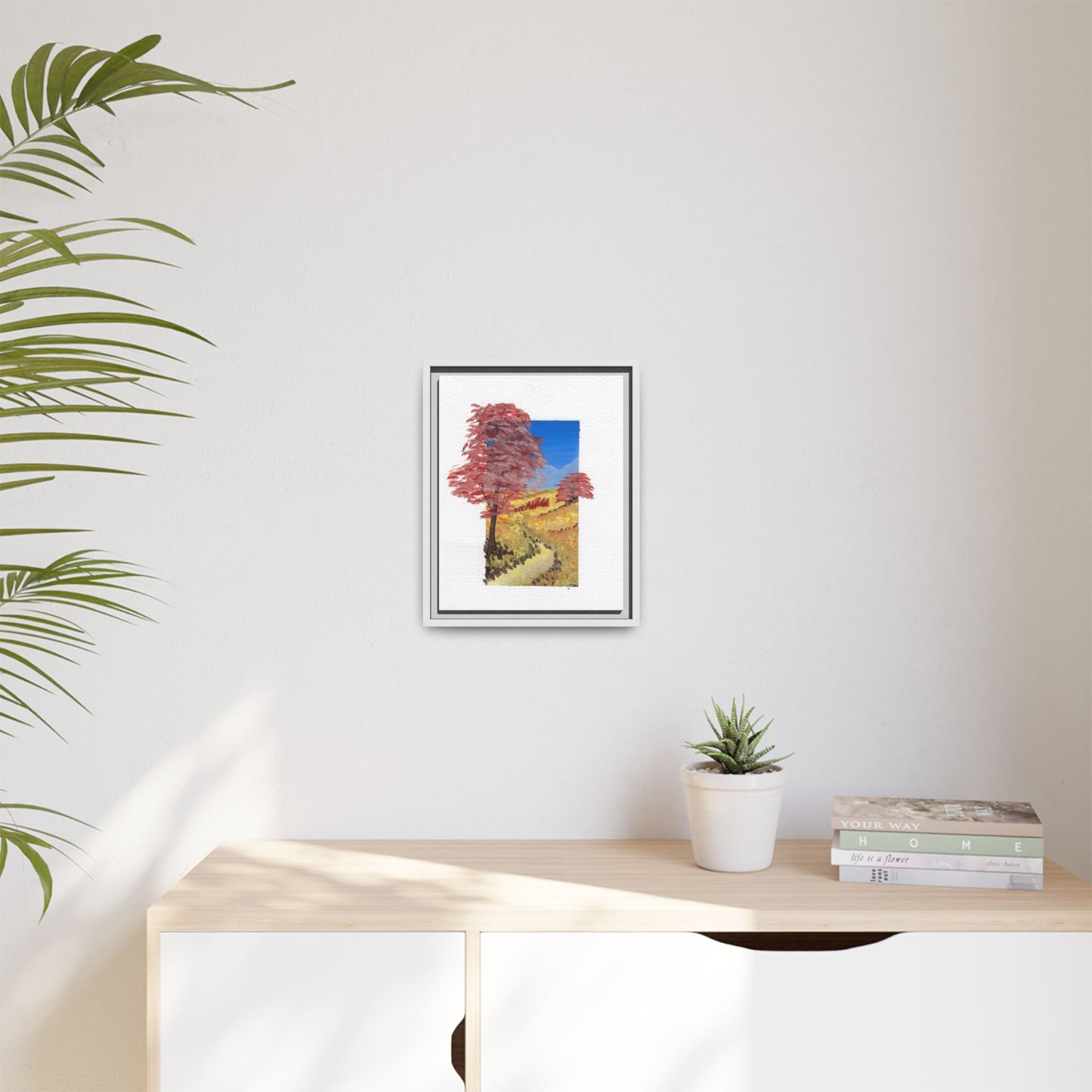 Framed Canvas Wall Art — Colorful Autumn Landscape Matte Print