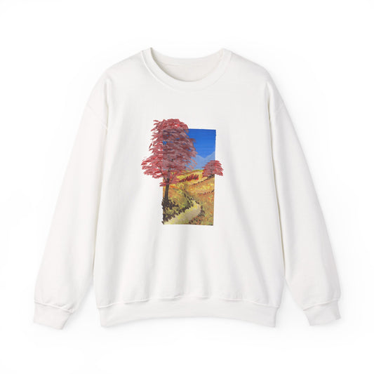 Autumn Path Crewneck Sweatshirt — Fall Landscape Graphic