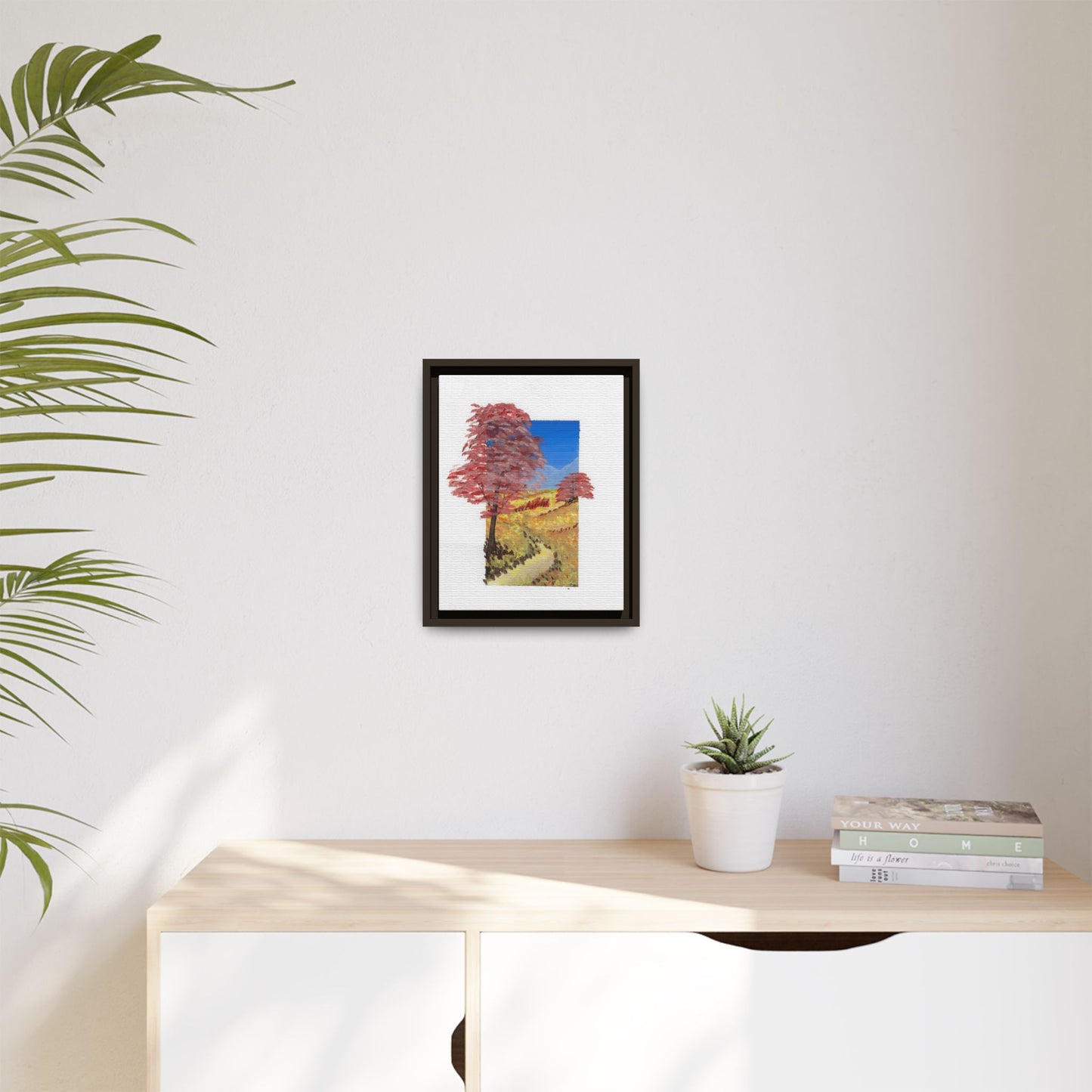 Framed Canvas Wall Art — Colorful Autumn Landscape Matte Print