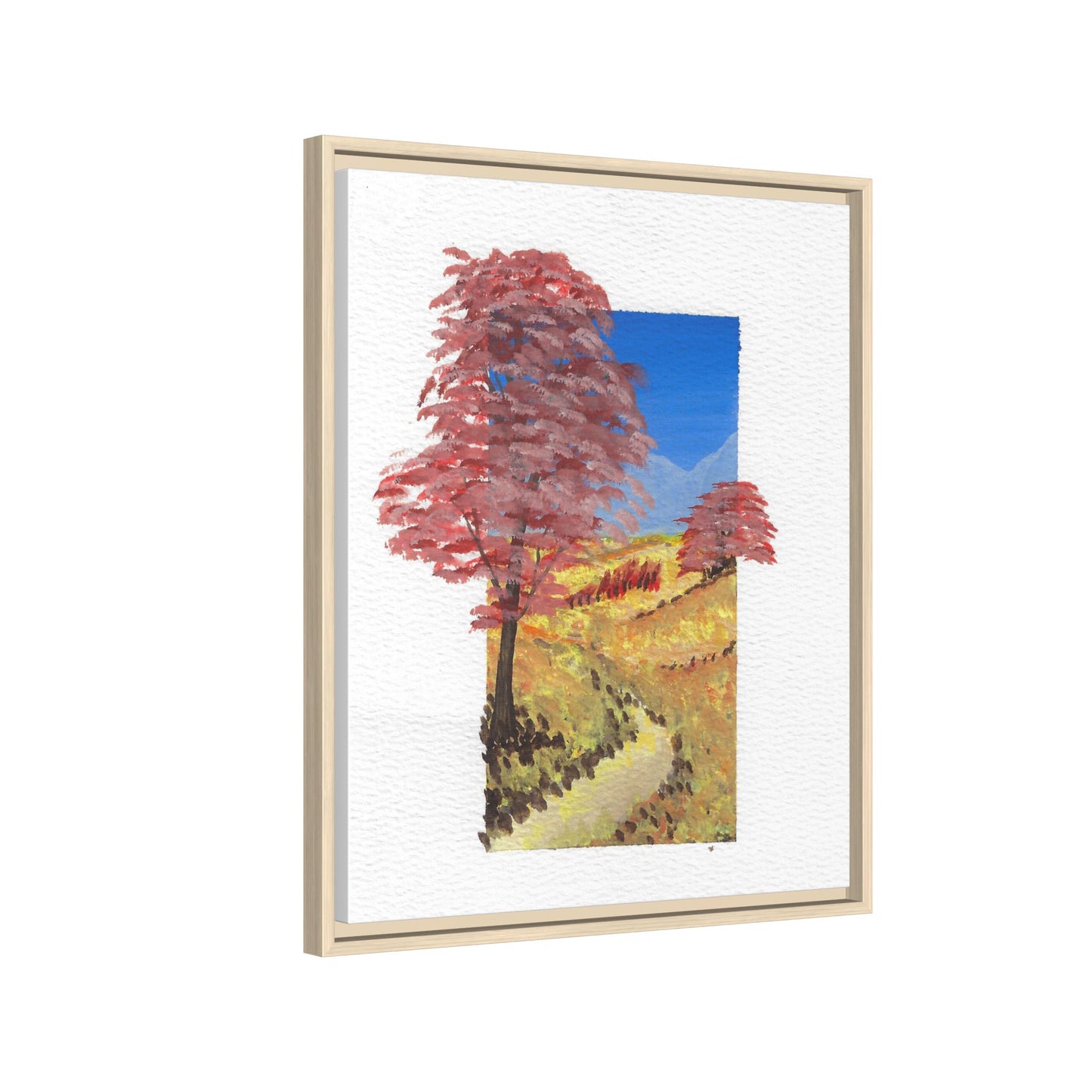 Framed Canvas Wall Art — Colorful Autumn Landscape Matte Print