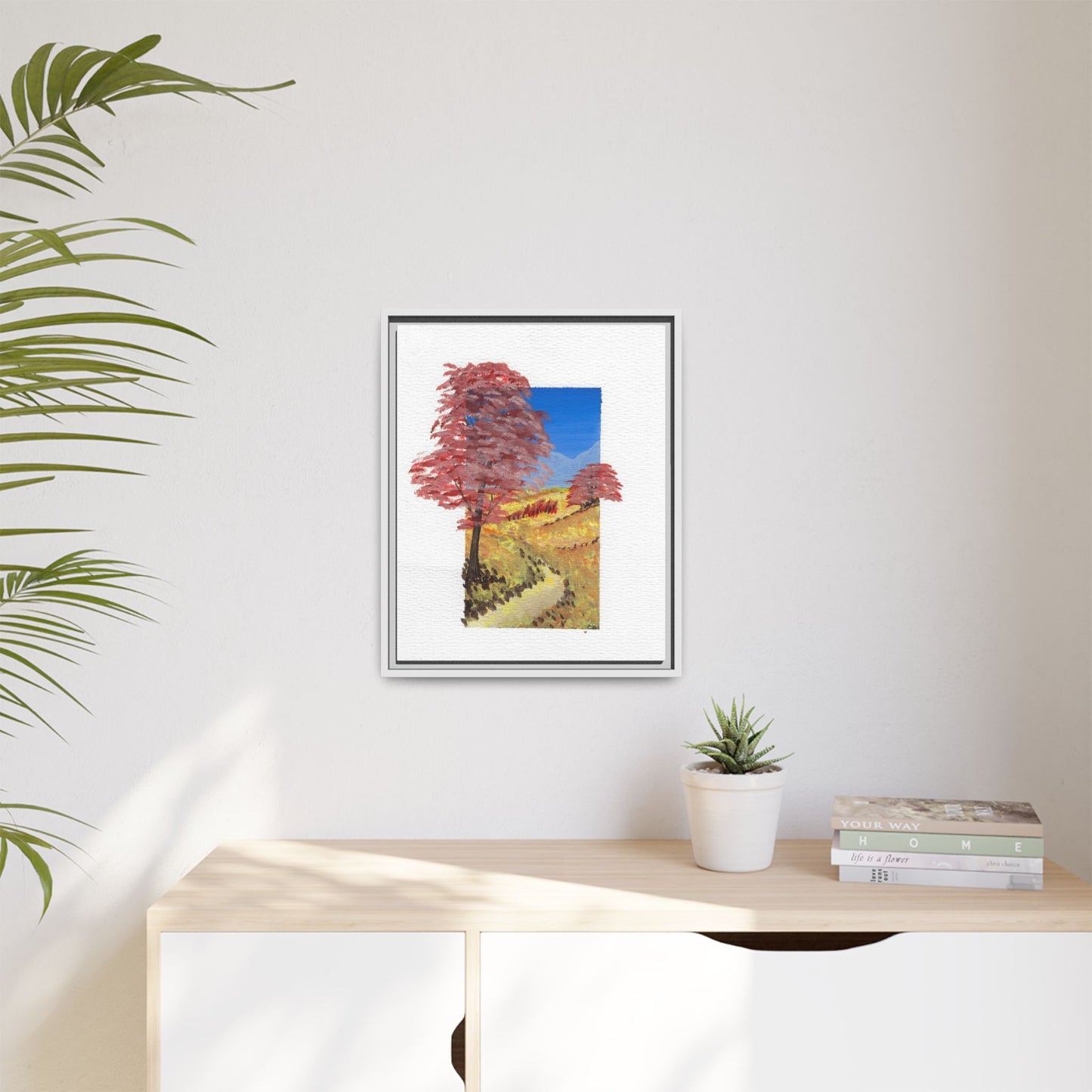 Framed Canvas Wall Art — Colorful Autumn Landscape Matte Print