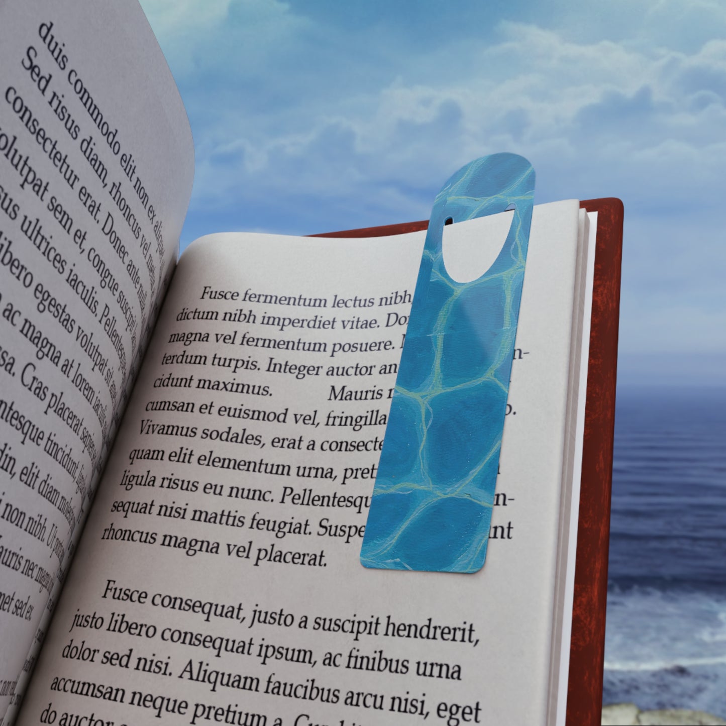 Pool Water Bookmark — Blue Swimming Pool Bookmark with 'U' Cutout, Metal & Printed Options