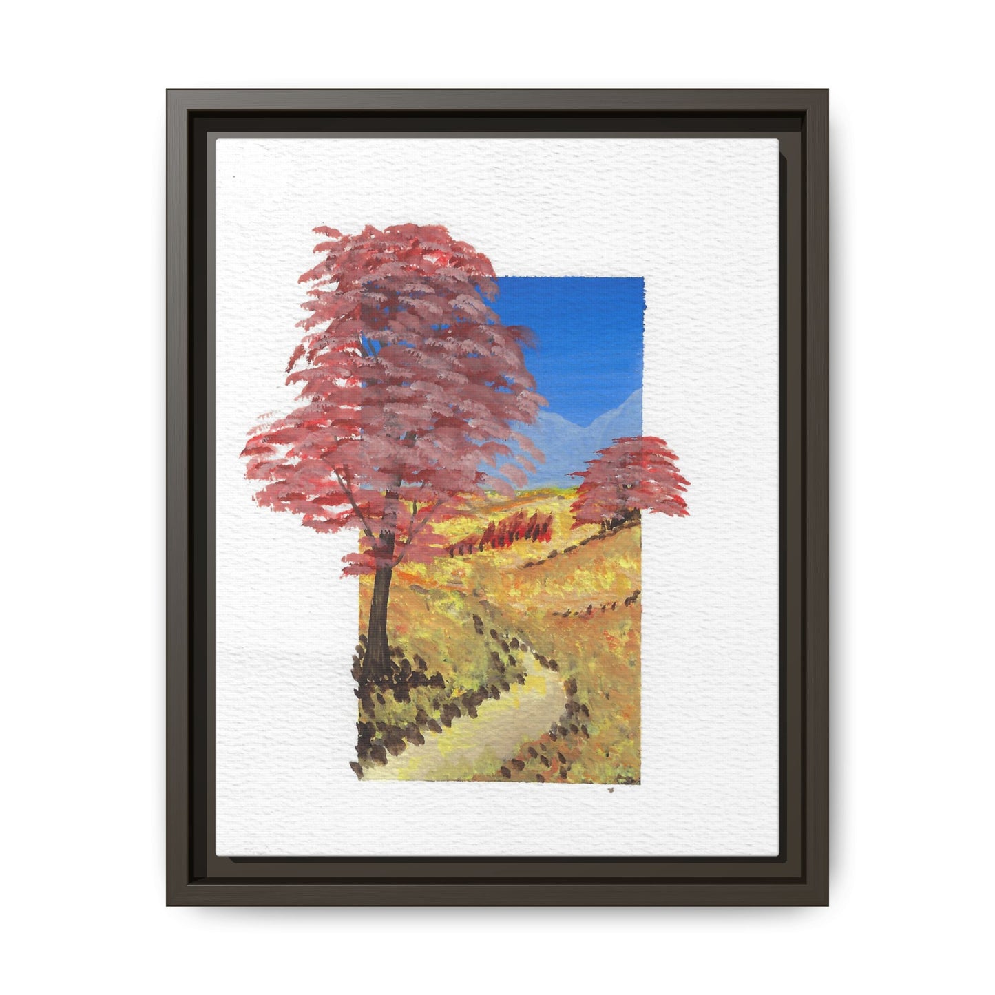 Framed Canvas Wall Art — Colorful Autumn Landscape Matte Print