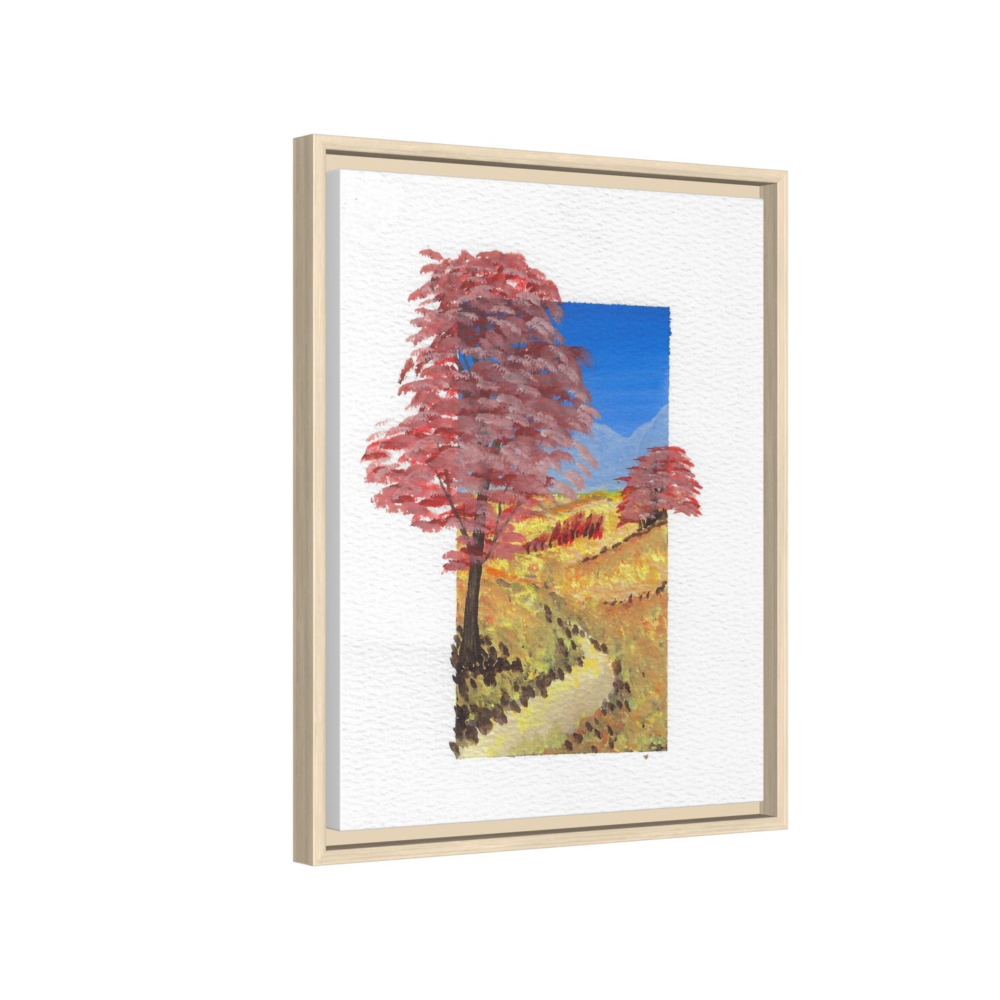 Framed Canvas Wall Art — Colorful Autumn Landscape Matte Print