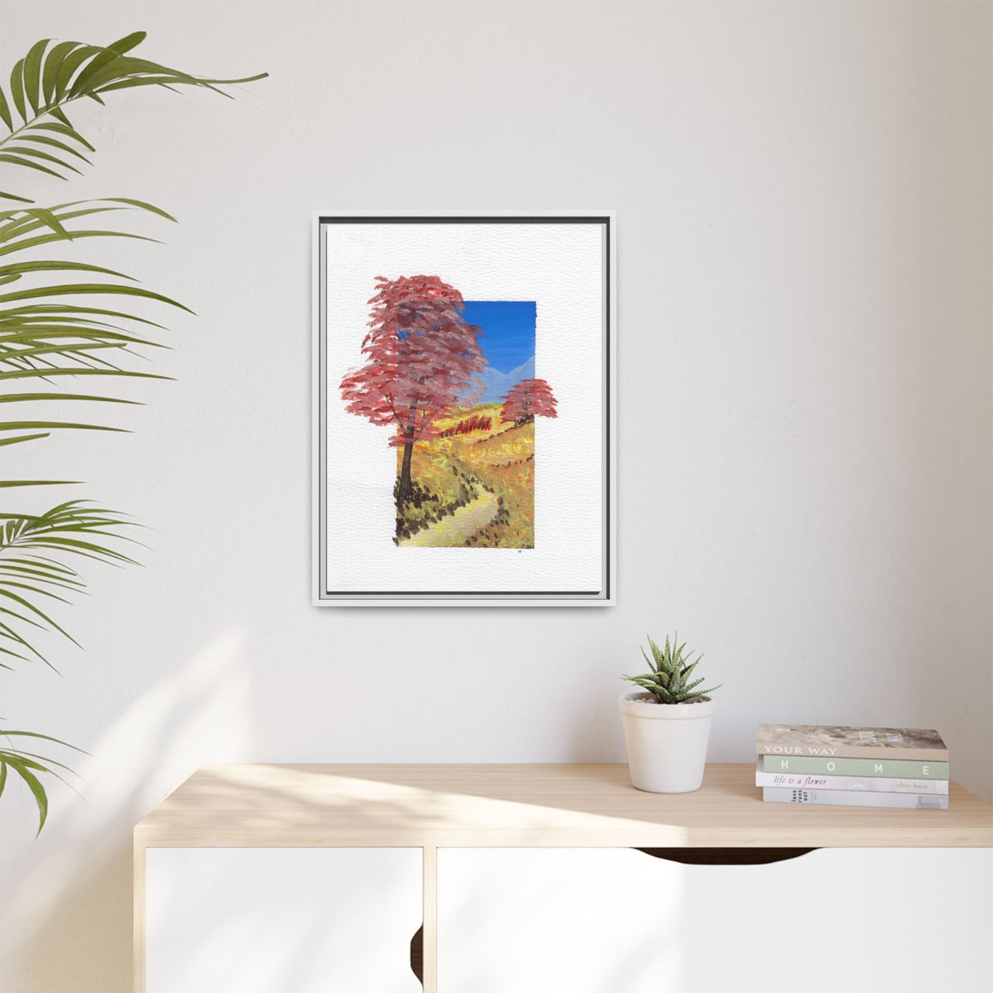 Framed Canvas Wall Art — Colorful Autumn Landscape Matte Print