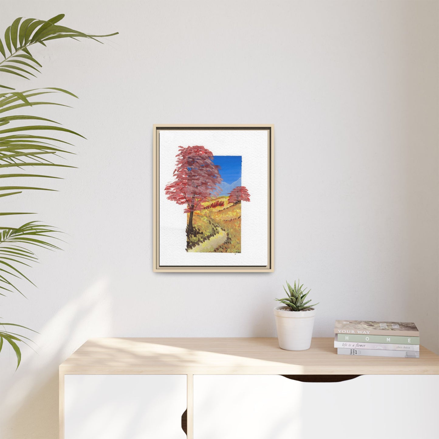 Framed Canvas Wall Art — Colorful Autumn Landscape Matte Print