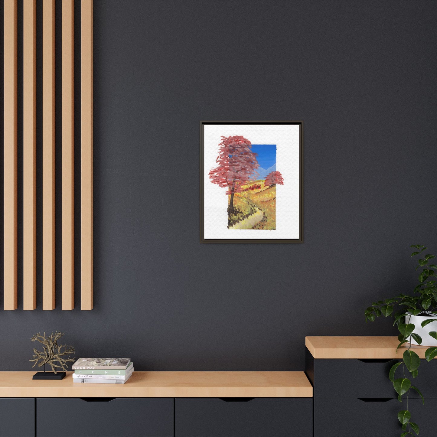 Framed Canvas Wall Art — Colorful Autumn Landscape Matte Print