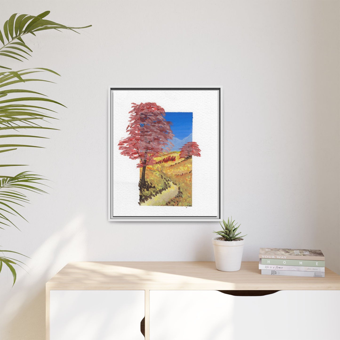 Framed Canvas Wall Art — Colorful Autumn Landscape Matte Print