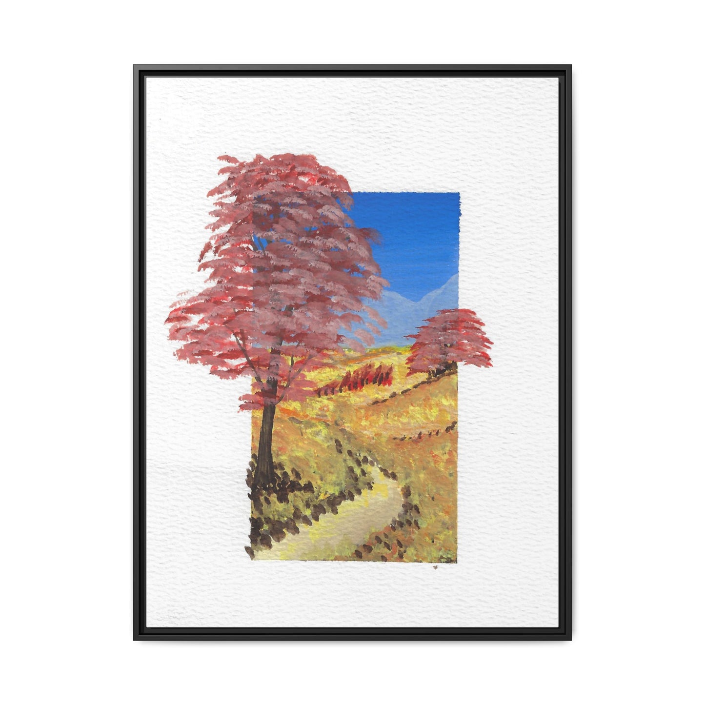 Framed Canvas Wall Art — Colorful Autumn Landscape Matte Print