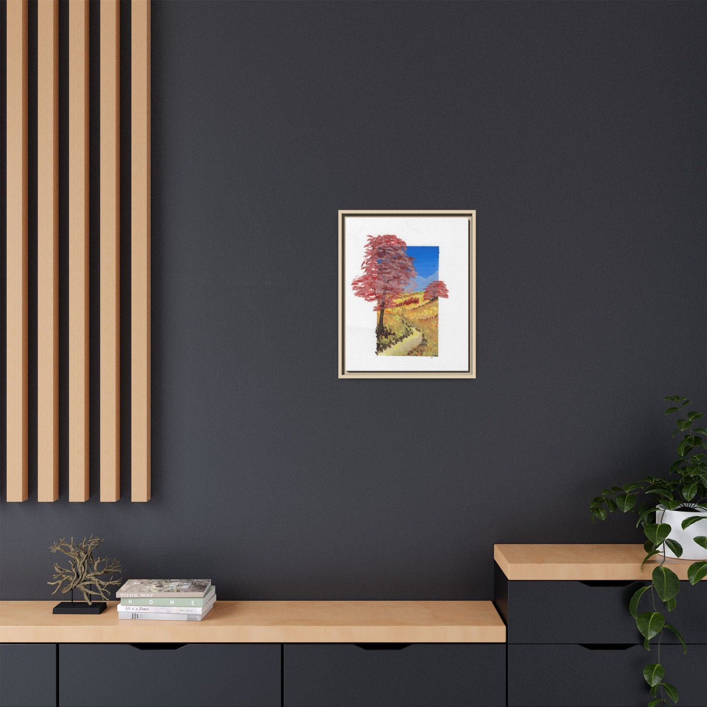 Framed Canvas Wall Art — Colorful Autumn Landscape Matte Print