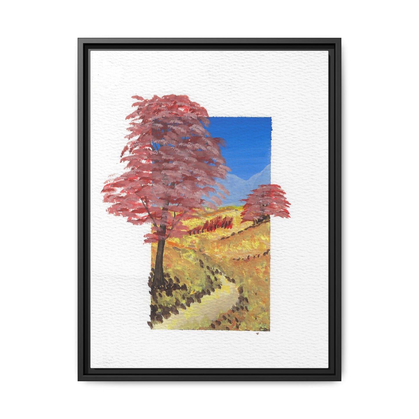 Framed Canvas Wall Art — Colorful Autumn Landscape Matte Print