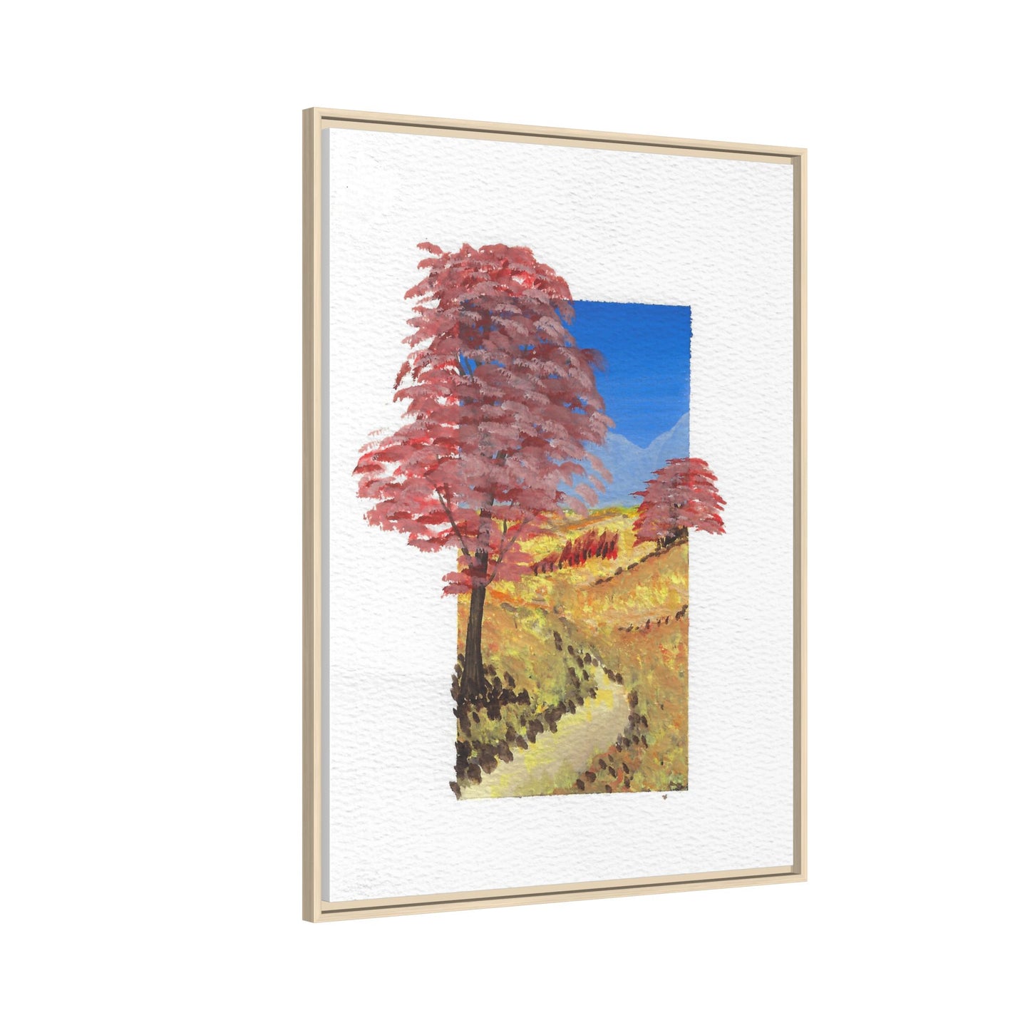Framed Canvas Wall Art — Colorful Autumn Landscape Matte Print