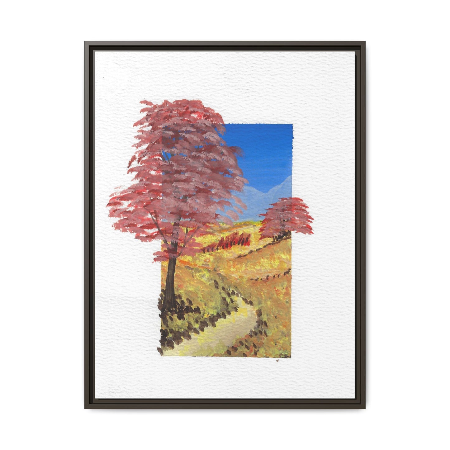 Framed Canvas Wall Art — Colorful Autumn Landscape Matte Print