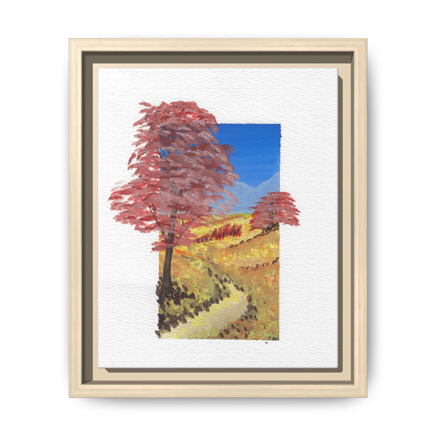 Framed Canvas Wall Art — Colorful Autumn Landscape Matte Print
