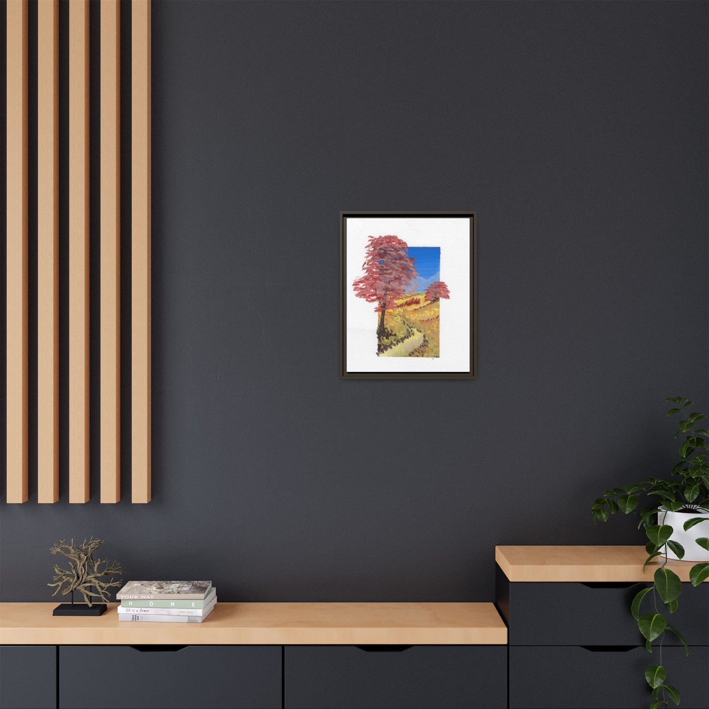Framed Canvas Wall Art — Colorful Autumn Landscape Matte Print