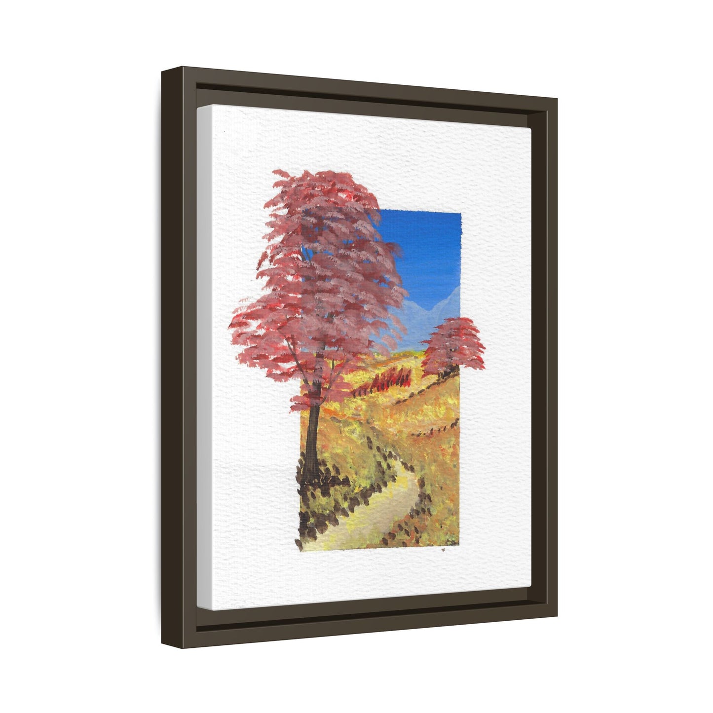 Framed Canvas Wall Art — Colorful Autumn Landscape Matte Print