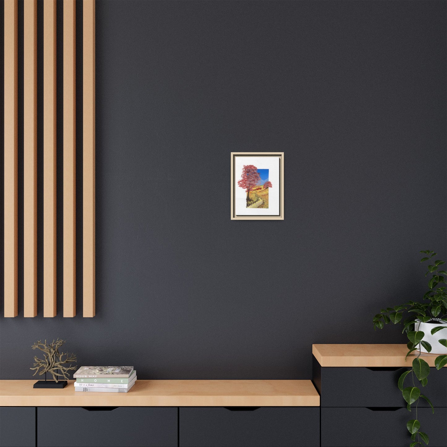 Framed Canvas Wall Art — Colorful Autumn Landscape Matte Print
