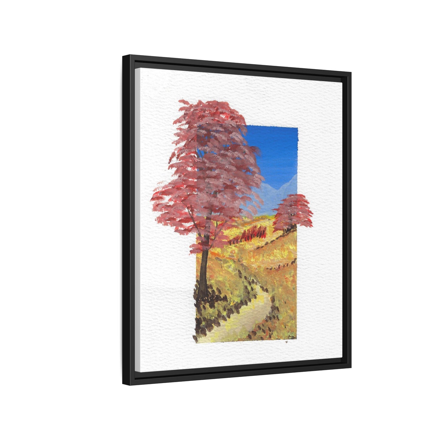 Framed Canvas Wall Art — Colorful Autumn Landscape Matte Print