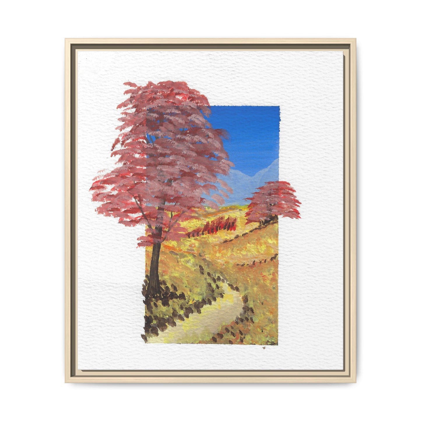 Framed Canvas Wall Art — Colorful Autumn Landscape Matte Print