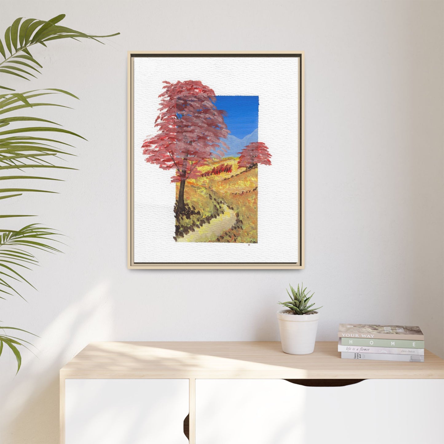 Framed Canvas Wall Art — Colorful Autumn Landscape Matte Print