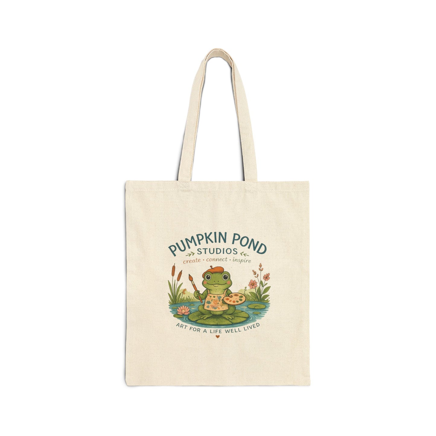 Tote Bag — Pumpkin Pond Studios Frog Illustration Canvas Tote