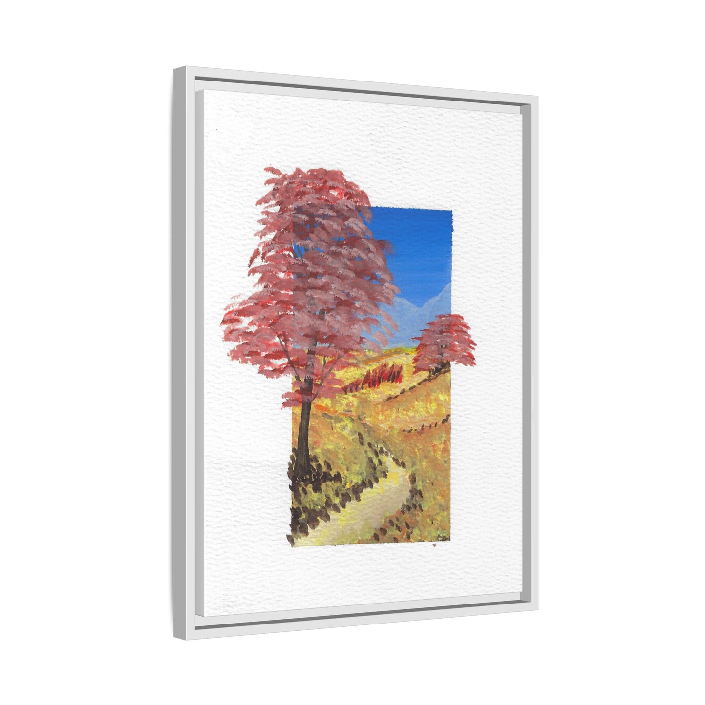Framed Canvas Wall Art — Colorful Autumn Landscape Matte Print