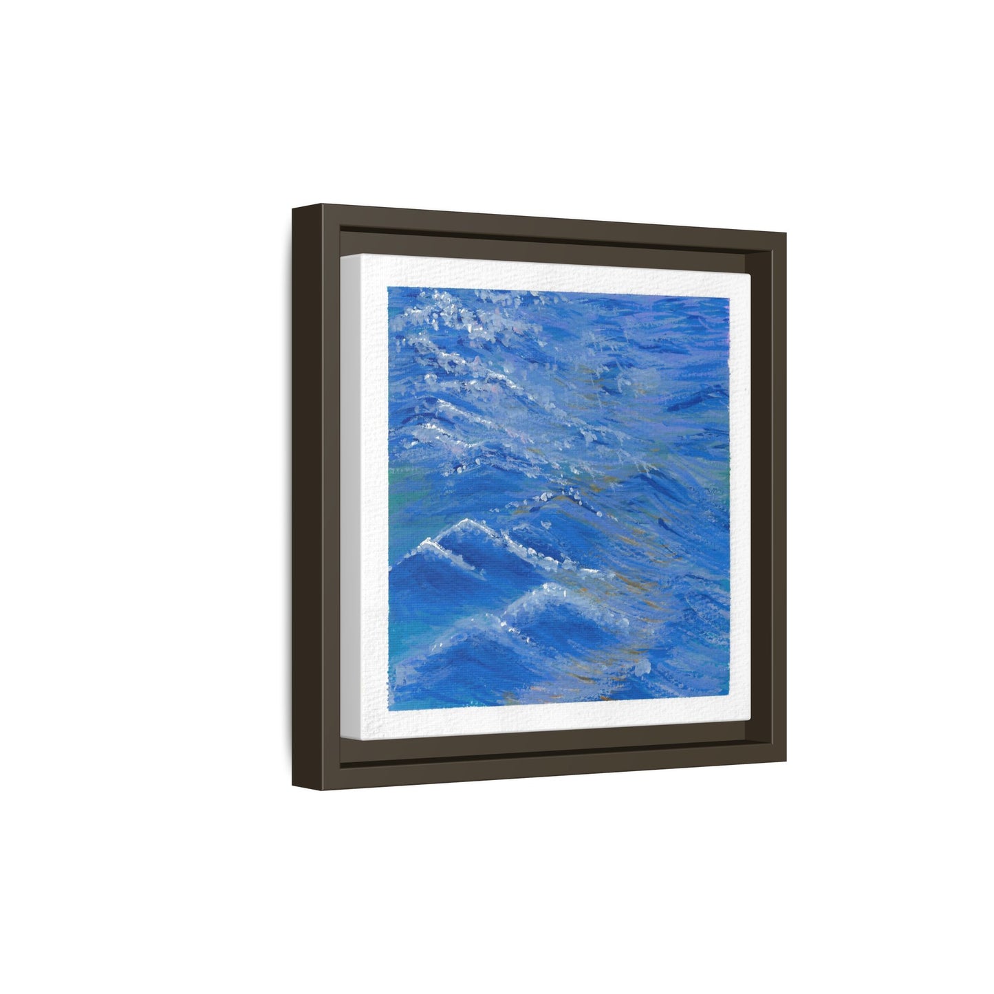Framed Matte Canvas Wall Art — Blue Ocean Waves Seascape